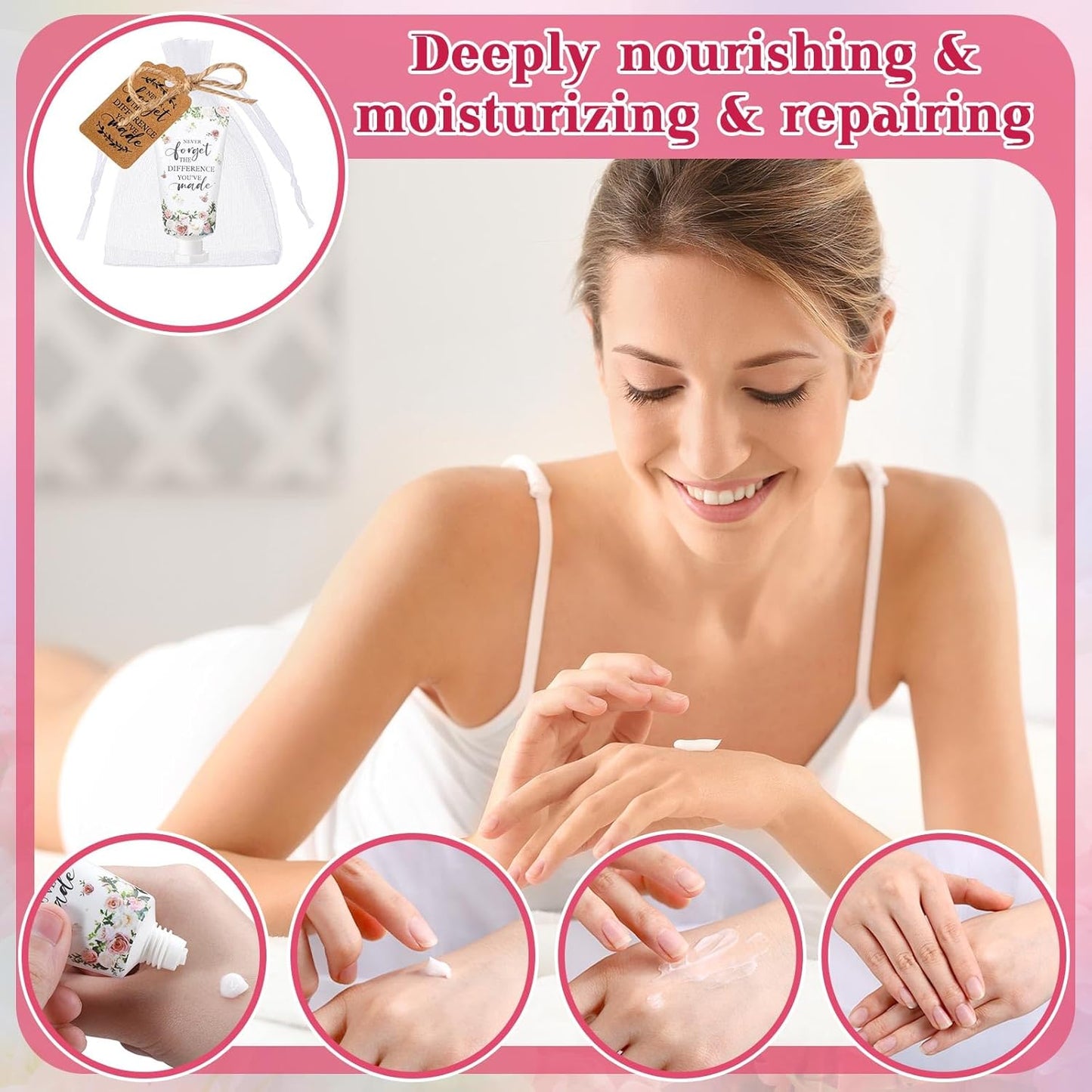 48 Sets Hand Mini Lotion Bulk Employee Appreciation Gifts Travel Size Hand Cream Bulk Inspirational Thank You Team Gifts for Birthday Christmas Teachers Coworkers Office Staff(Elegant)