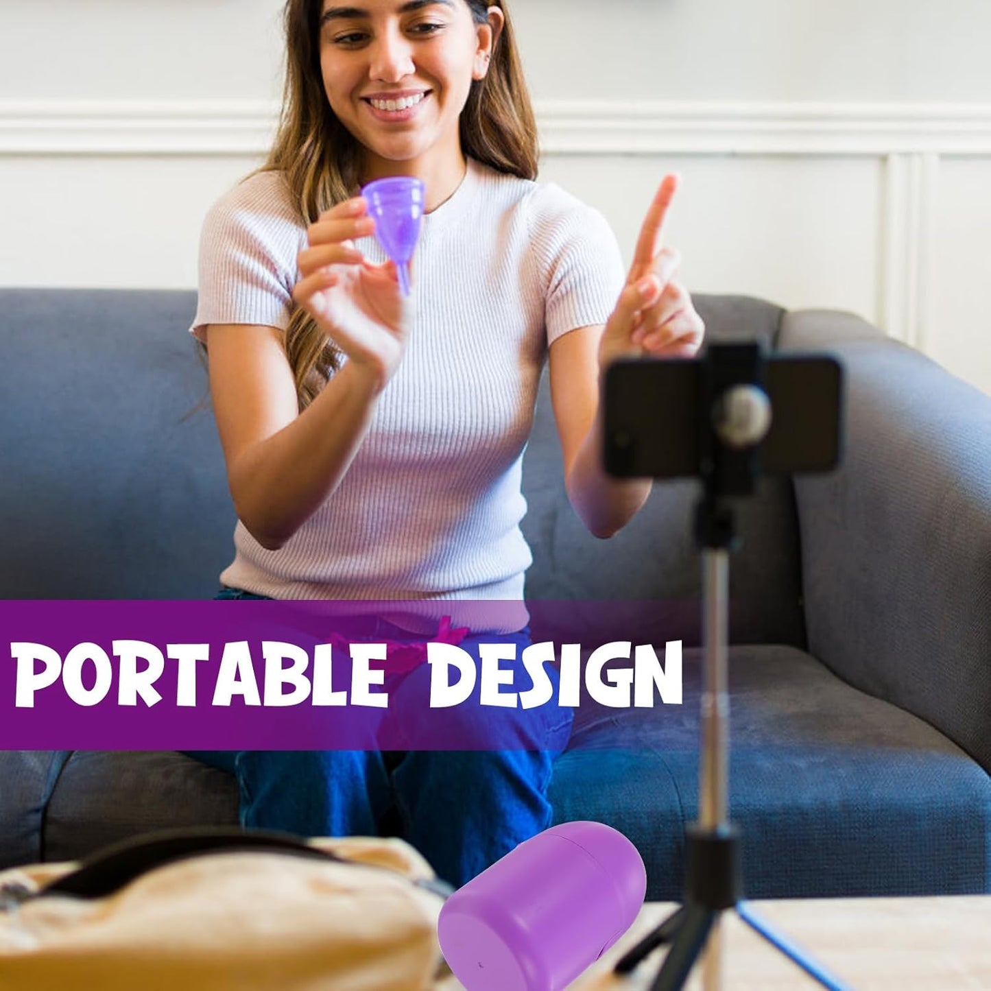 2Pcs MenstrualCup Steamer Cleaner, Period Cup Holder, High-Temperature, Portable Storage Container, Assorted Colors 3.54 * 1.96 * 1.96 Inch, Pp Material