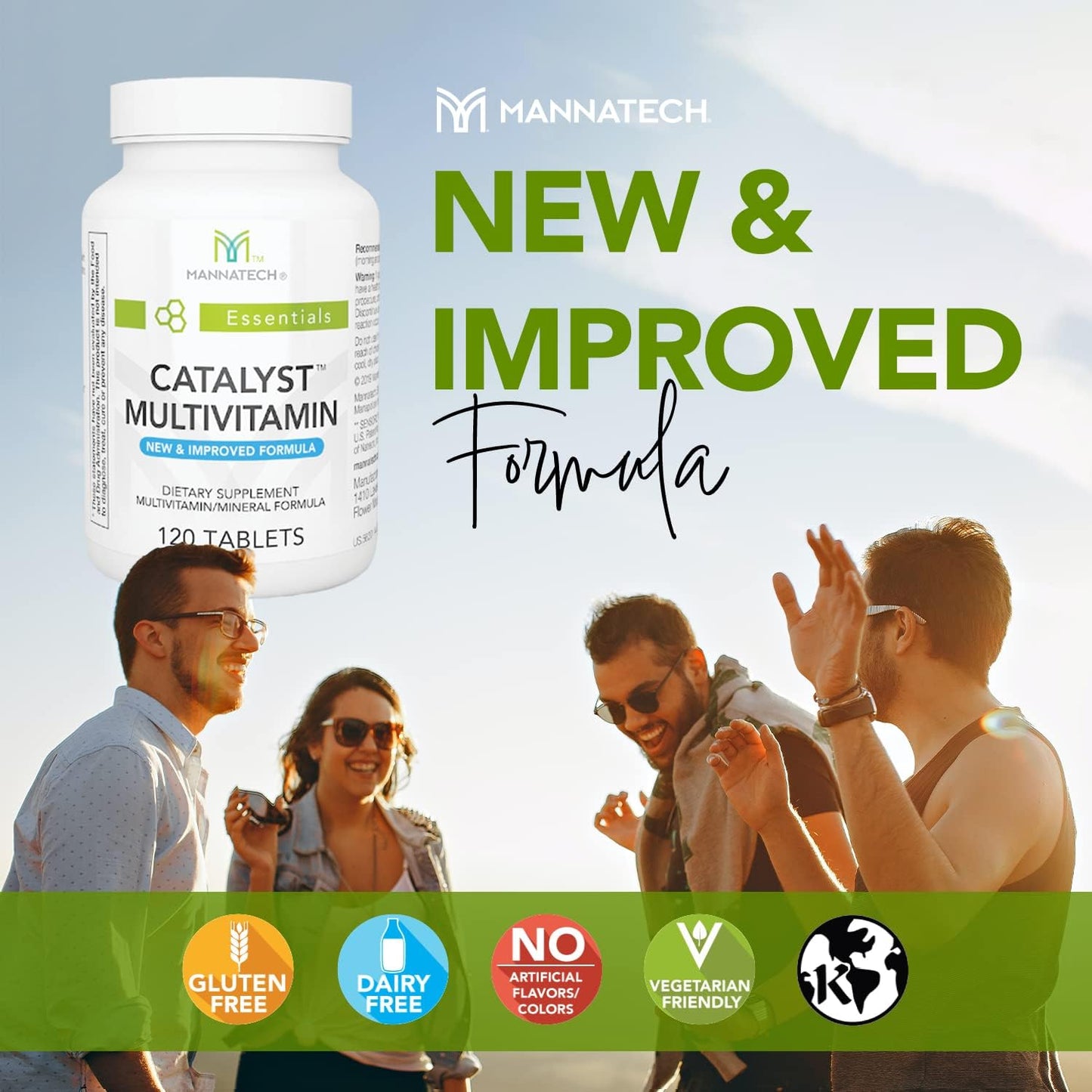 Mannatech Catalyst Multivitamin 120 Tablets, Maximize Your Multivitamin. Provides Antioxidants Vitamin A, Vitamin C, and Vitamin E, Now with Ashwagandha to Support You Physically and Emotionally