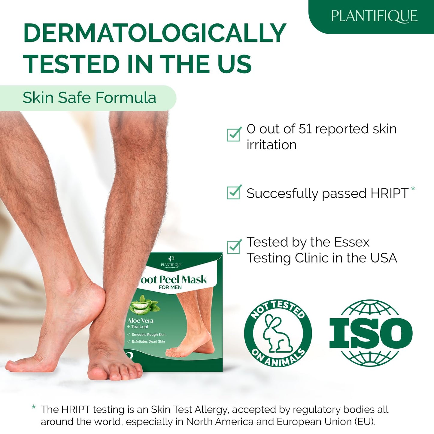 PLANTIFIQUE Foot Peeling Mask 2 Pack for Men | Dermatologically Tested Repairs Heels & Removes Dry Dead Skin for Baby Soft Feet | Exfoliating Foot Peel Mask for Dry Cracked Feet | Aloe Vera