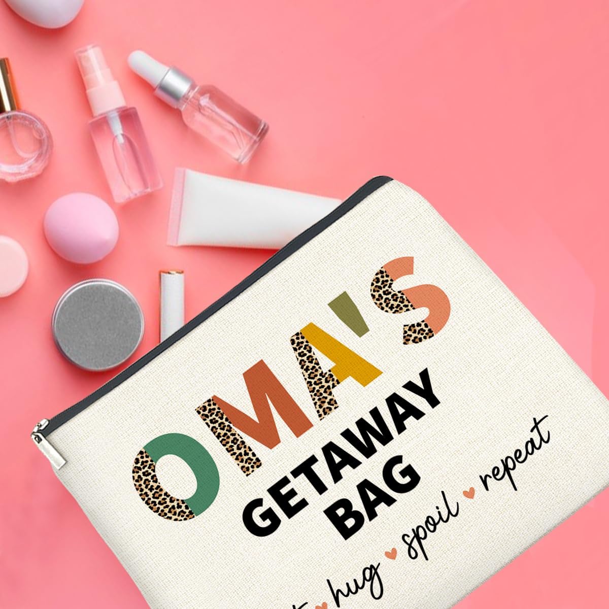 Oma's Getaway Cosmetic Bag Grandma Gifts From Grandkids, Gift for Grandma Grandmother Grammy Mimi Oma Makeup Bag Zipper Makeup Pouch