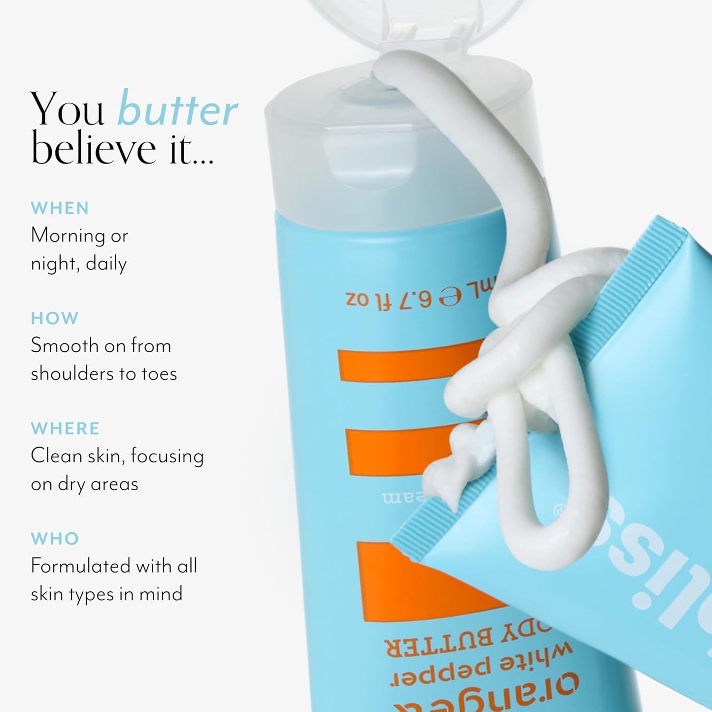 Bliss Body Butter Lotion Trio: Lemon & Sage, Grapefruit & Aloe, Blood Orange & White Pepper. Moisturizing, vegan, cruelty-free body lotion for dry skin. Great for women & men. 6.7 Fl Oz, 3-pack