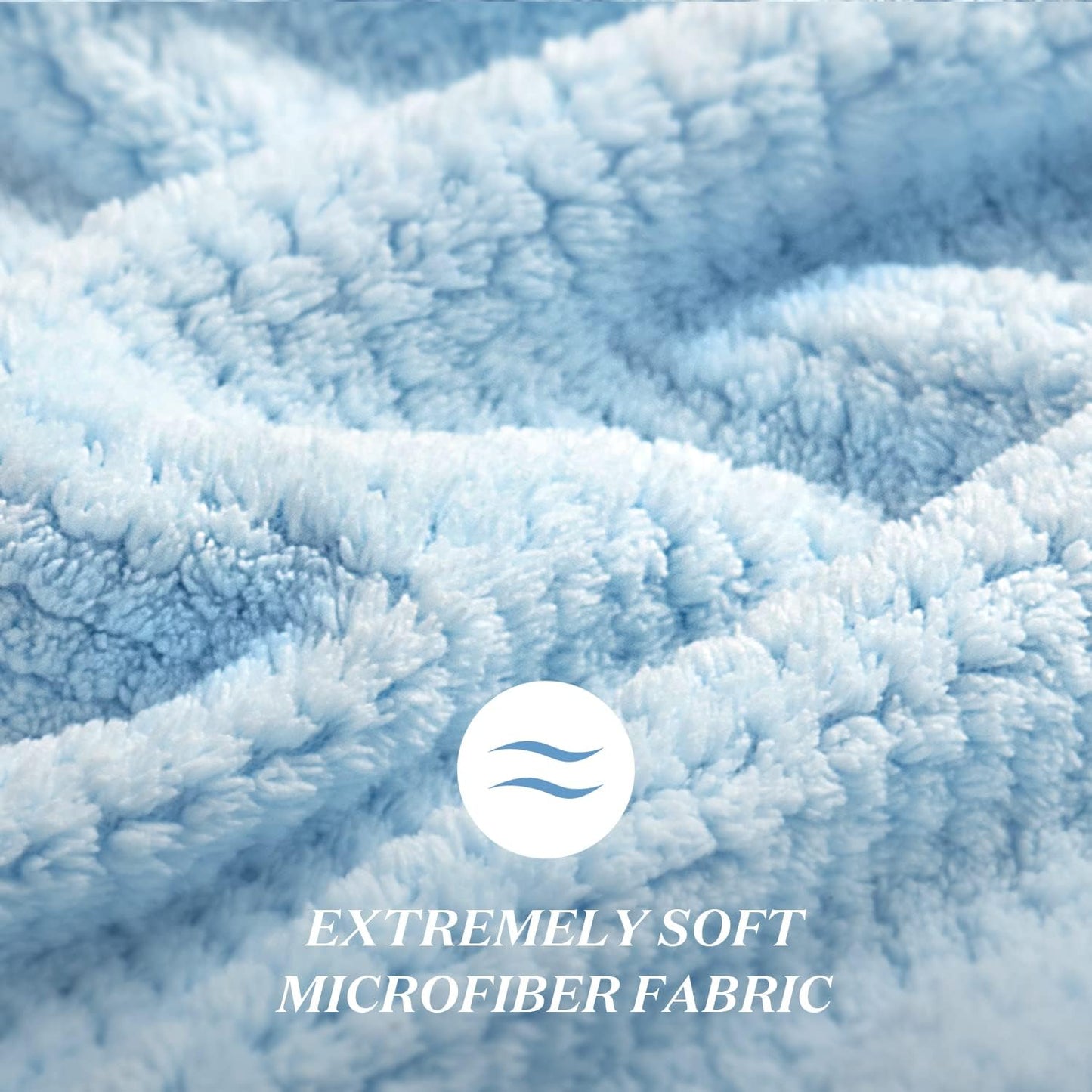 YFONG Large Hair Towel Wrap for Women, Super Absorbent Microfiber Hair Towel for Curly Hair, Fast Drying Hair Turbans with Elastic,Hair Drying Towel Wrap for Hair Care 26.3" X 40" (Blue)