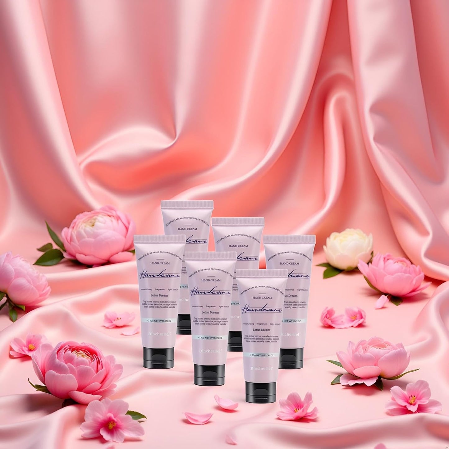 6 Pack Travel Size Hand Cream Set - 1 oz Moisturizing Lotion for Dry Cracked Hands, Lotus Dream Scented Hand Lotion Gift for Women, Nurses, Teachers, Bridesmaids Gifts