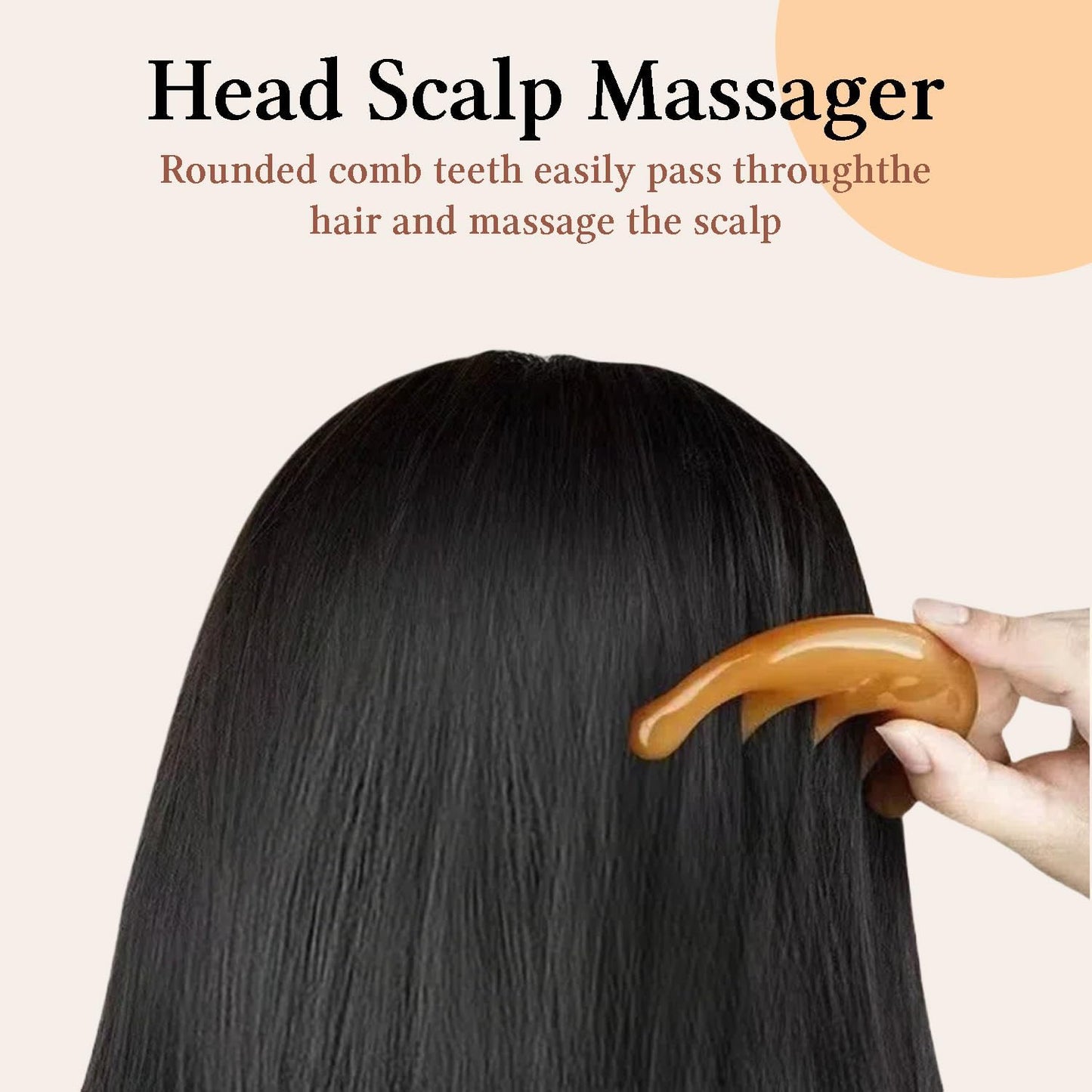 GSHOW Head Massage Comb Scalp Massager Resin Gua Sha Meridian Massage Tool for Head and Neck