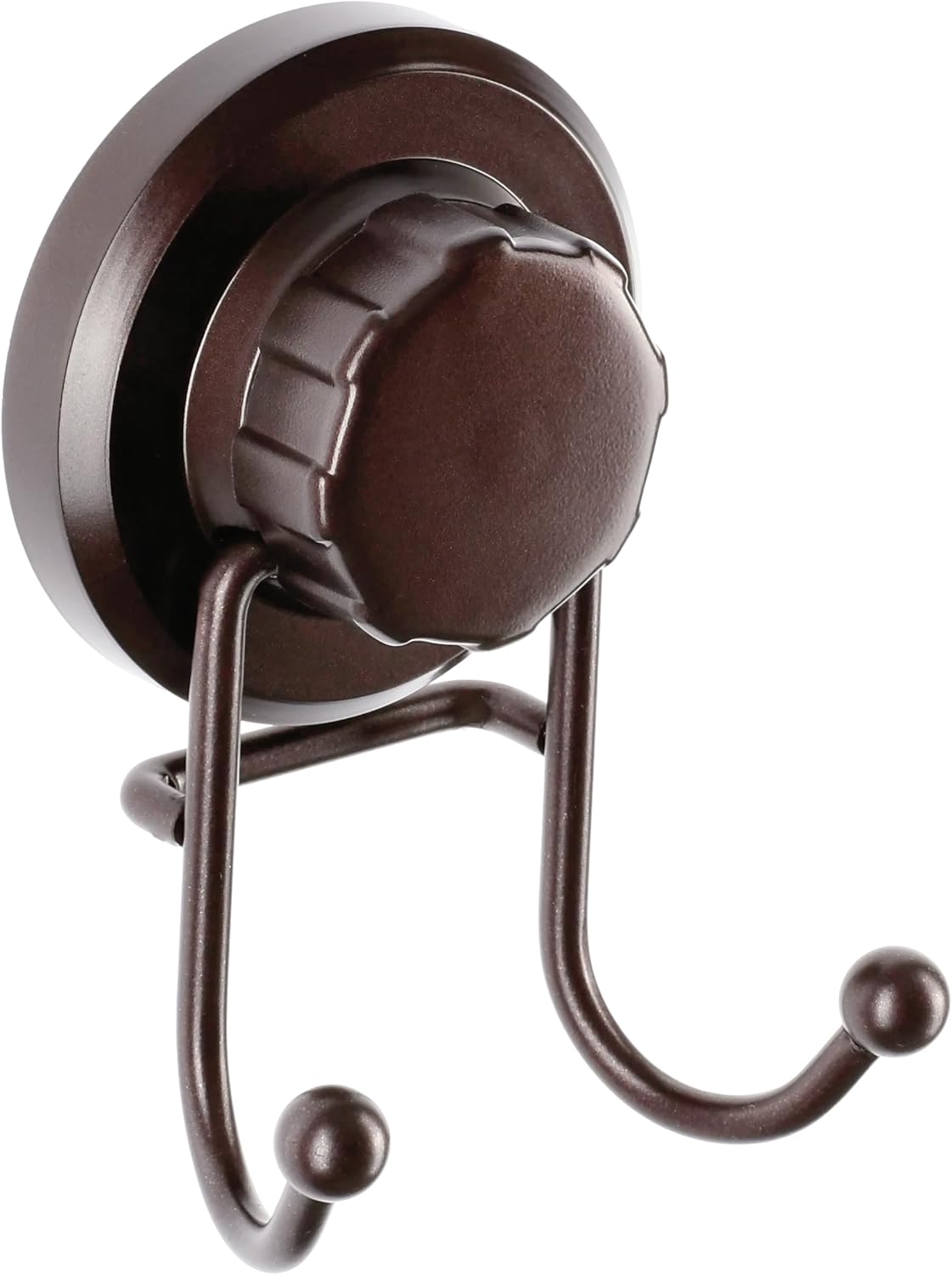 HASKO Suction Cup Hooks for Shower Wall, Removable Towel Hooks for bathrooms, Includes Optional No Drill Adhesive Mount for Inside Shower, Rustproof Stainless Steel - 2 Pack, Bronze