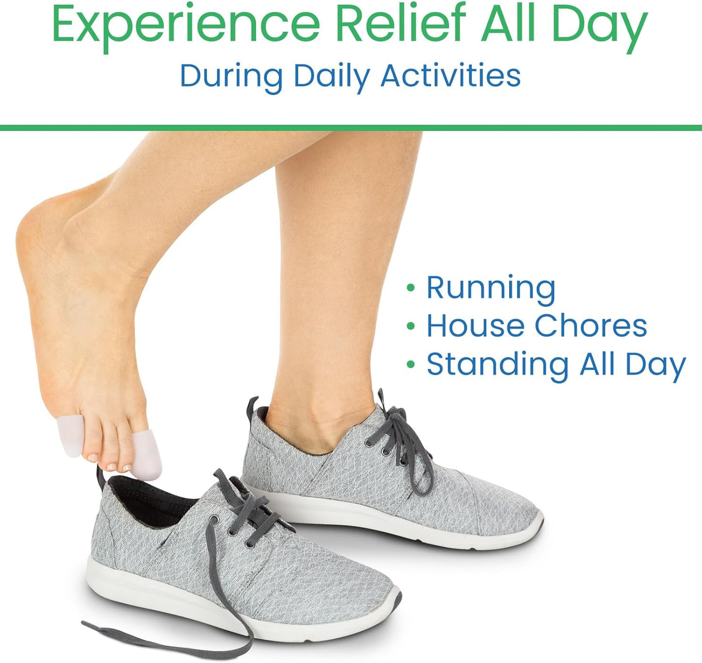 ViveSole Soft Gel Toe Protectors for Men & Women (10 Pack) - Toe Caps for Foot Pain Relief - Flexible Cushion Sleeves for Blisters, Ingrown Toenails, Hammer Toes, Corns, Calluses, Blisters (Small)