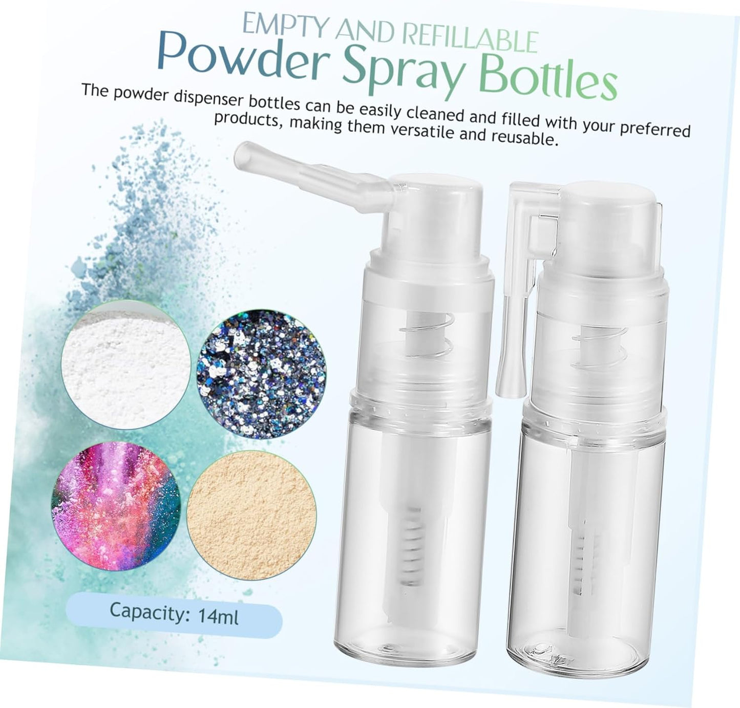 5Pcs Refillable Powder Spray Bottles for Hair Fiber and Cosmetics Precision Applicator with Long Nozzle Versatile Empty Containers for Easy Powder Dispensing