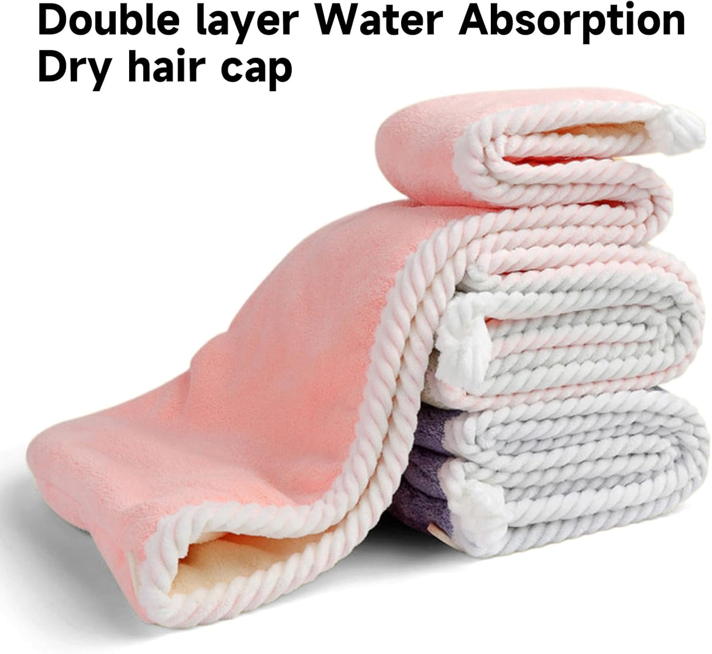 Microfiber Hair Towel, Hair Towel wrap for Women,Hair wrap Towels,Hair Turbans for Women Wet Hair, wrap for Kids (Blue and Grey) 1pcs