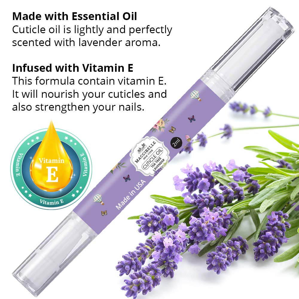 Maccibelle Pure Cuticle & Nail Oil Pen 2ml Heals Dry Cracked Cuticles (Milk & Honey + Lavender)