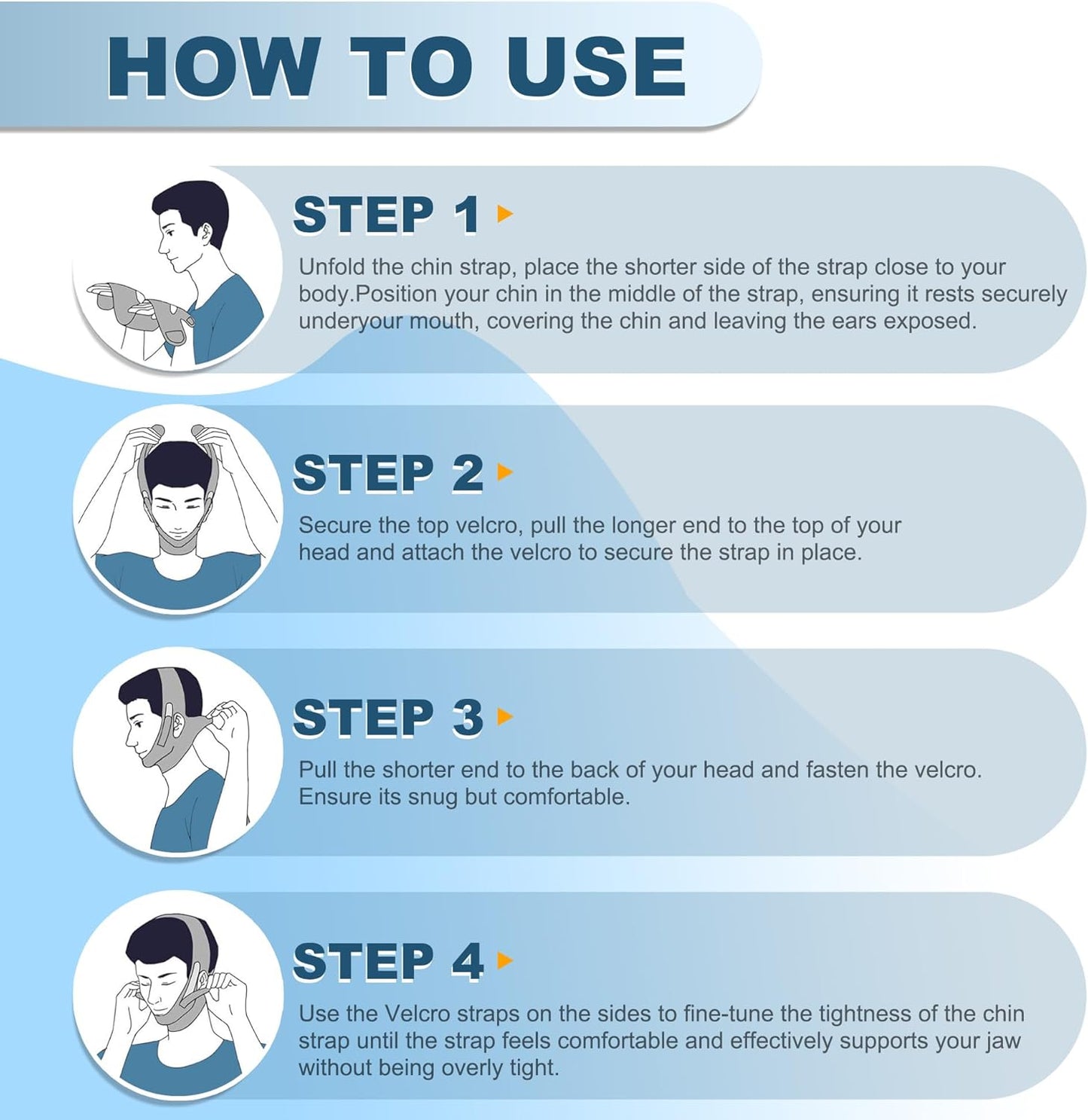 Anti Snoring Chin Strap, Chin Strap for Sleeping Adjustable High Elasticity Traceless, Comfortable Stop Snoring Solution, Breathable and Reusable Anti Snoring Devices for Men and Women (Beige)