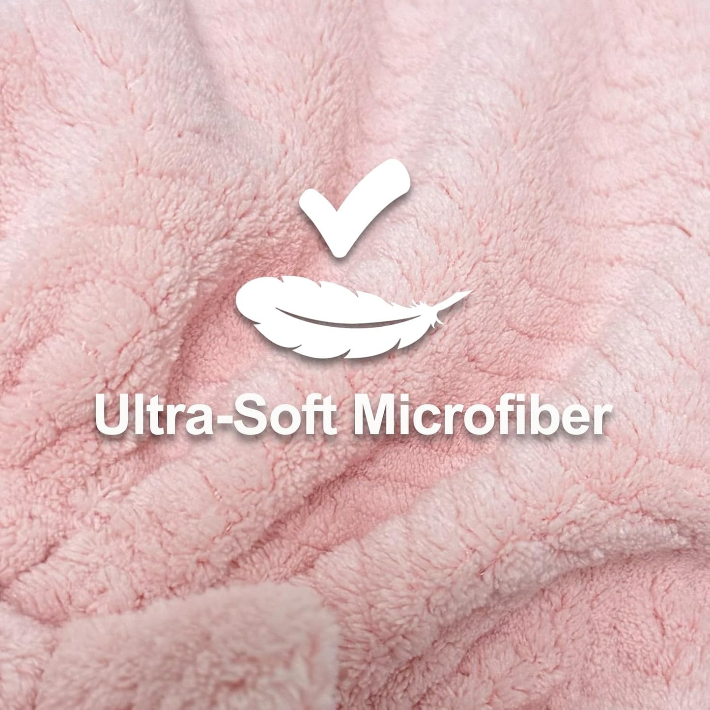 Jseng 3Packs Microfiber Hair Towel for Women - Quick-Drying, Super Absorbent Hair Wrap with Bow Design, Soft Hair Towel Turban for Curly Long Wet Hair