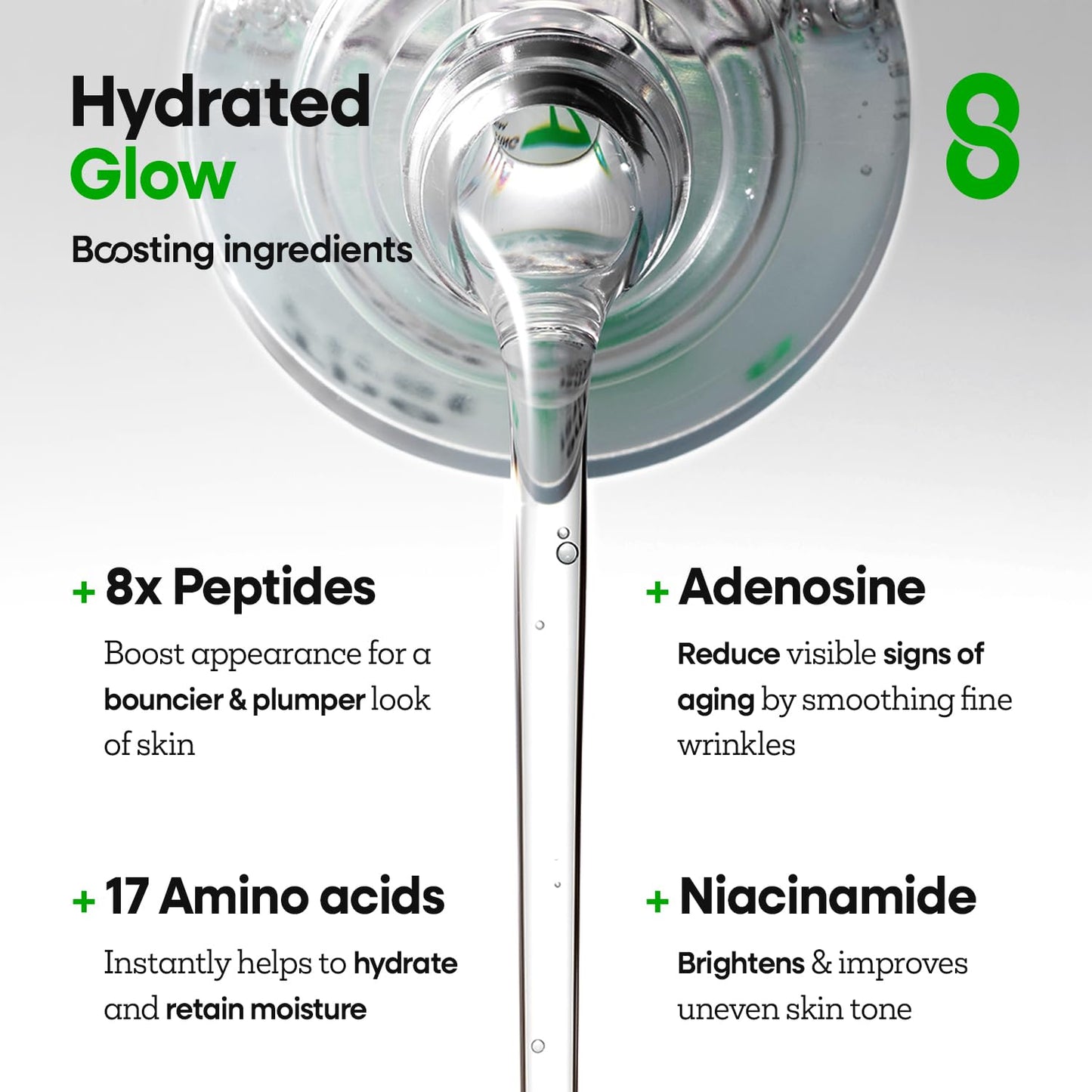 Nature Republic The First Peptide Boosting Serum – Niacinamide, Hyaluronic Acid, Hydrating & Firming Facial Serum, for Uneven Skin Tone, Korean Skincare, 150ml / 5.07 fl oz