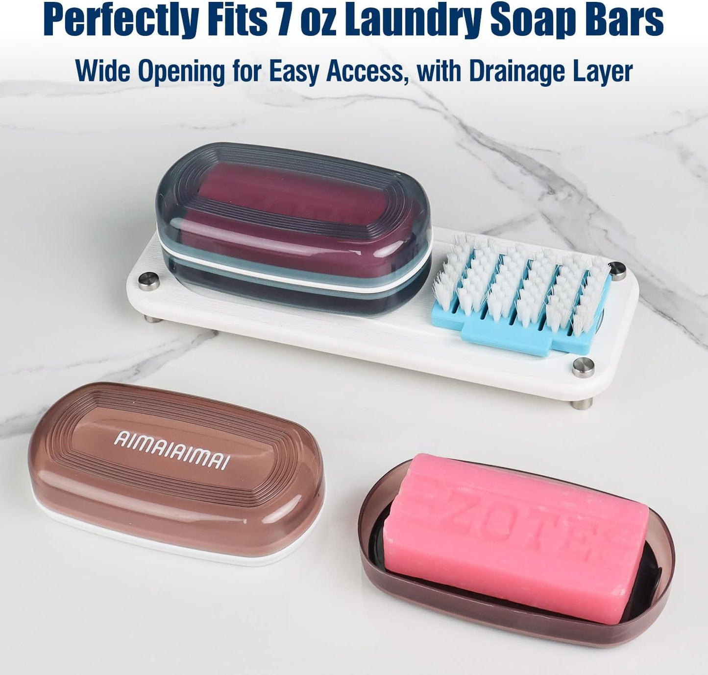 Shampoo Bar Holder Travel Case for Two Bars – Compatible with Kitsch Solid Shampoo & Conditioner Bars, Large Soap Container for Bathroom or Travel (1 Pack, Red Style A-Large)