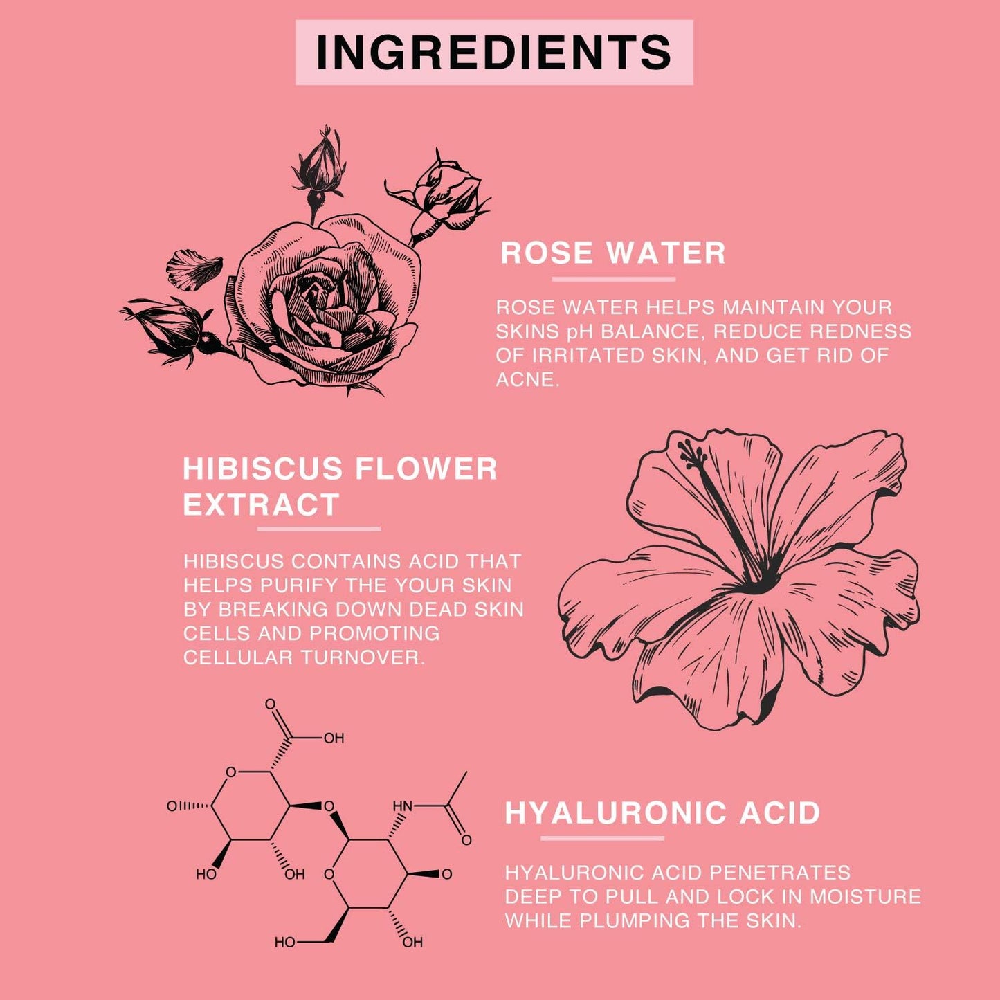 BEAUTE DE PROVENCE Rose Water Spray for Face & Body Refreshment with Moisturizing Hyaluronic Acid and Hibiscus water | Instant Hydration, Cooling, Calming & Conditioning (8 FL OZ)