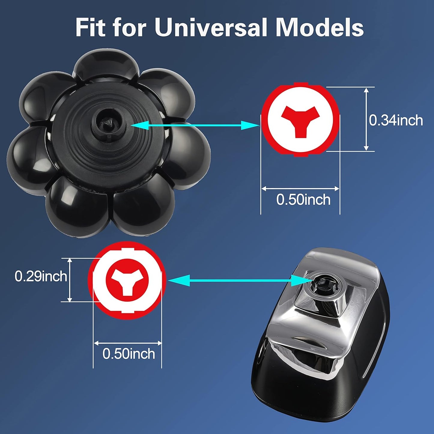 Electric Shaver Replacement Head 8 Heads for Bald Men Wet and Dry Compatible Waterproof 8D Upgrade Replacement Blades