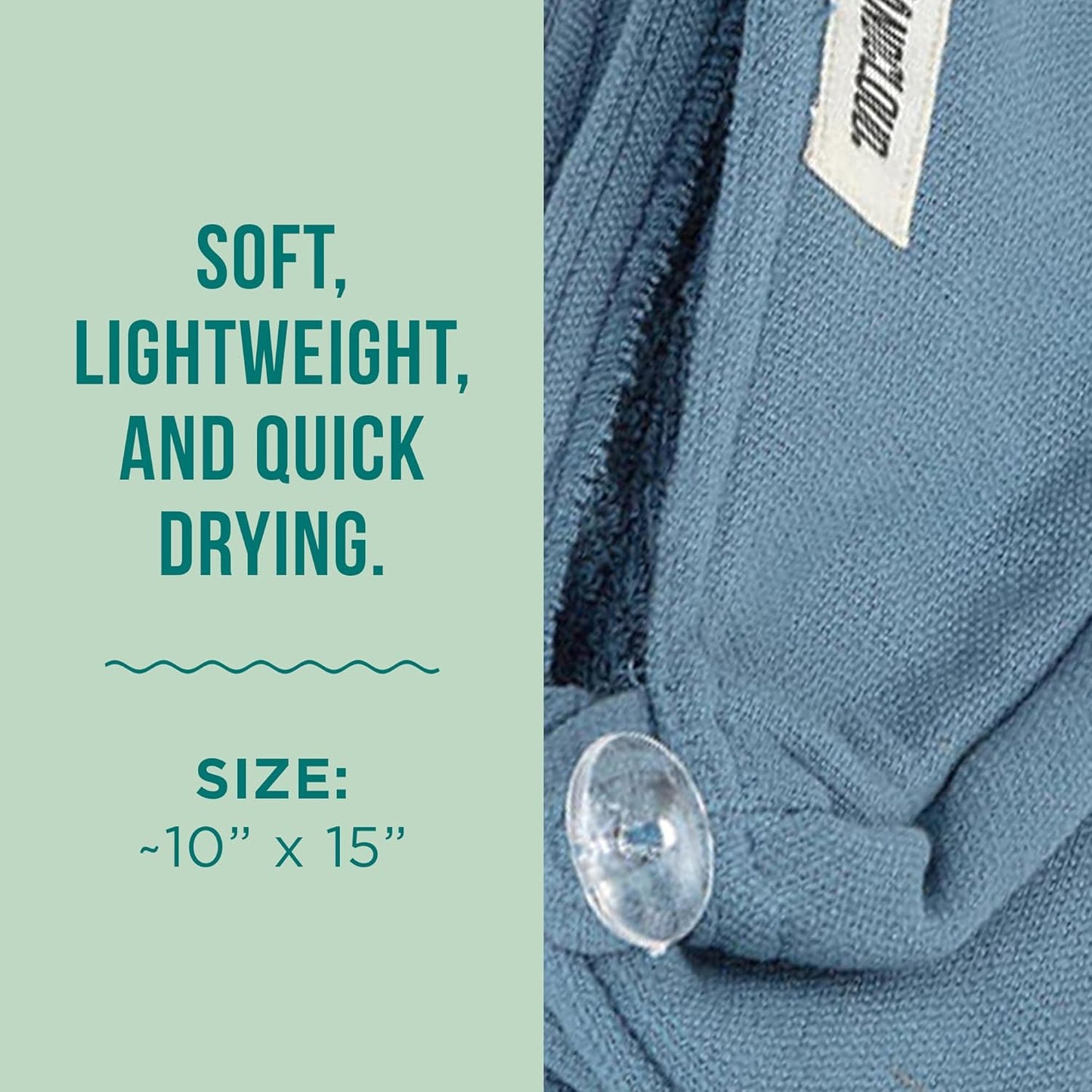 Sand Cloud Hair Towel Wrap for Women & Men, (Slate Blue, Terra) - 100% Turkish Cotton Quick Hair Drying Towel Wrap - Absorbent Half Terry Weave Hair Plop Head Towel Wrap with Binding Edge