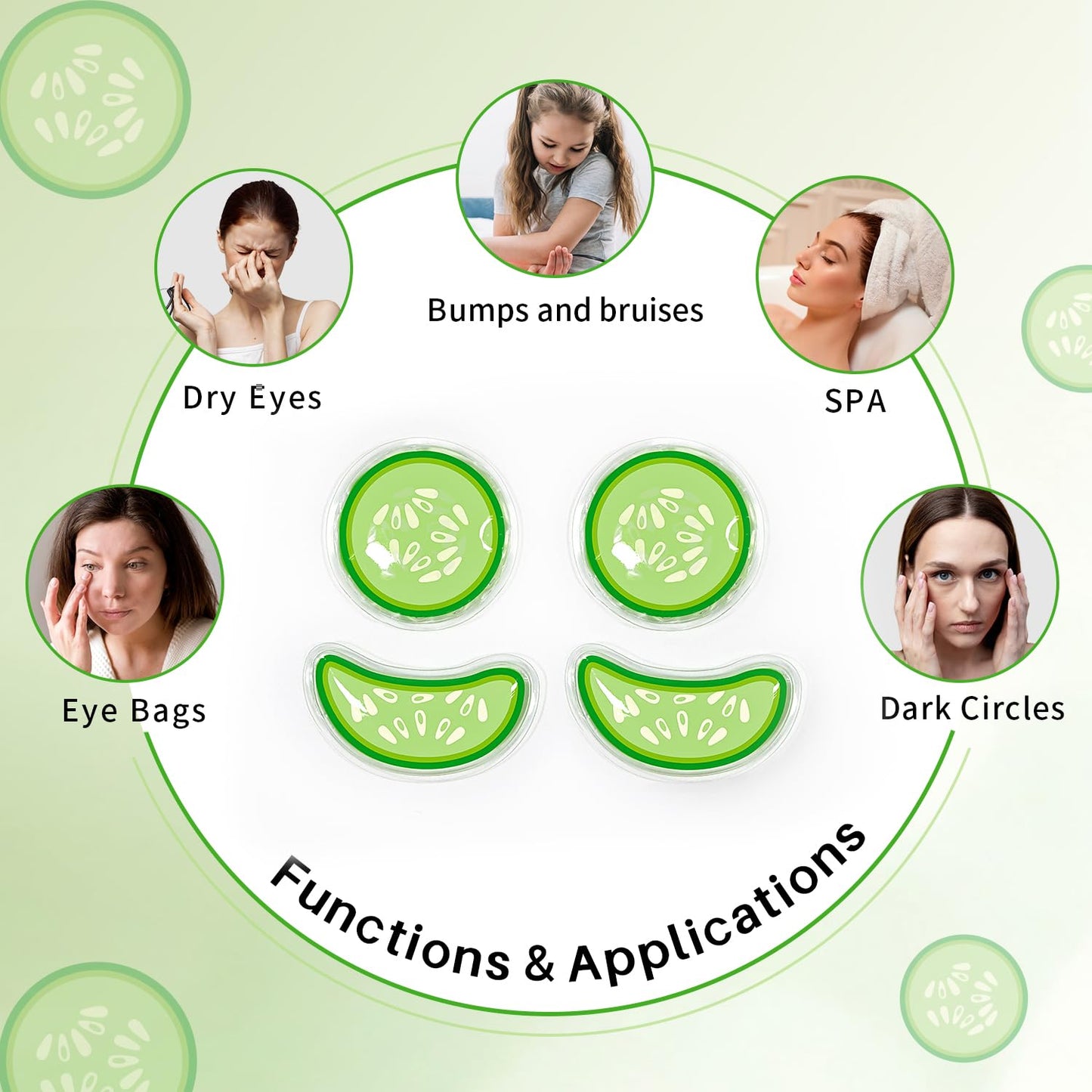 ZNÖCUETÖD Reusable Gel Eye Pads for Puffiness & Dark Circles - Cold/Warm Therapy Compress with Cooling Under Eye Patches, Reduces Wrinkles & Redness, Pain Relief Eye Mask for Relaxation