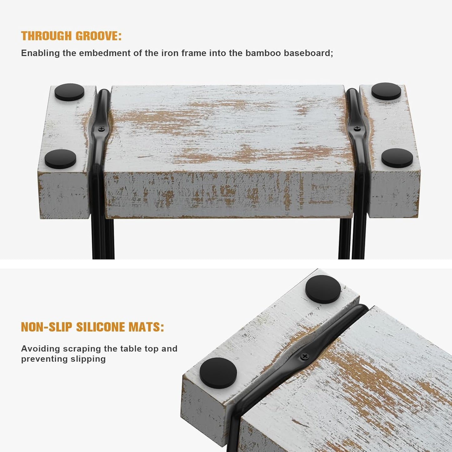 Napkin Holder for Table, Wood Iron Standing Napkin Dispenser for Dining Table Farmhouse Cocktail Picnic Rustic Wood Holders All Kitchen Dining Room Decor Black & Farmhouse White