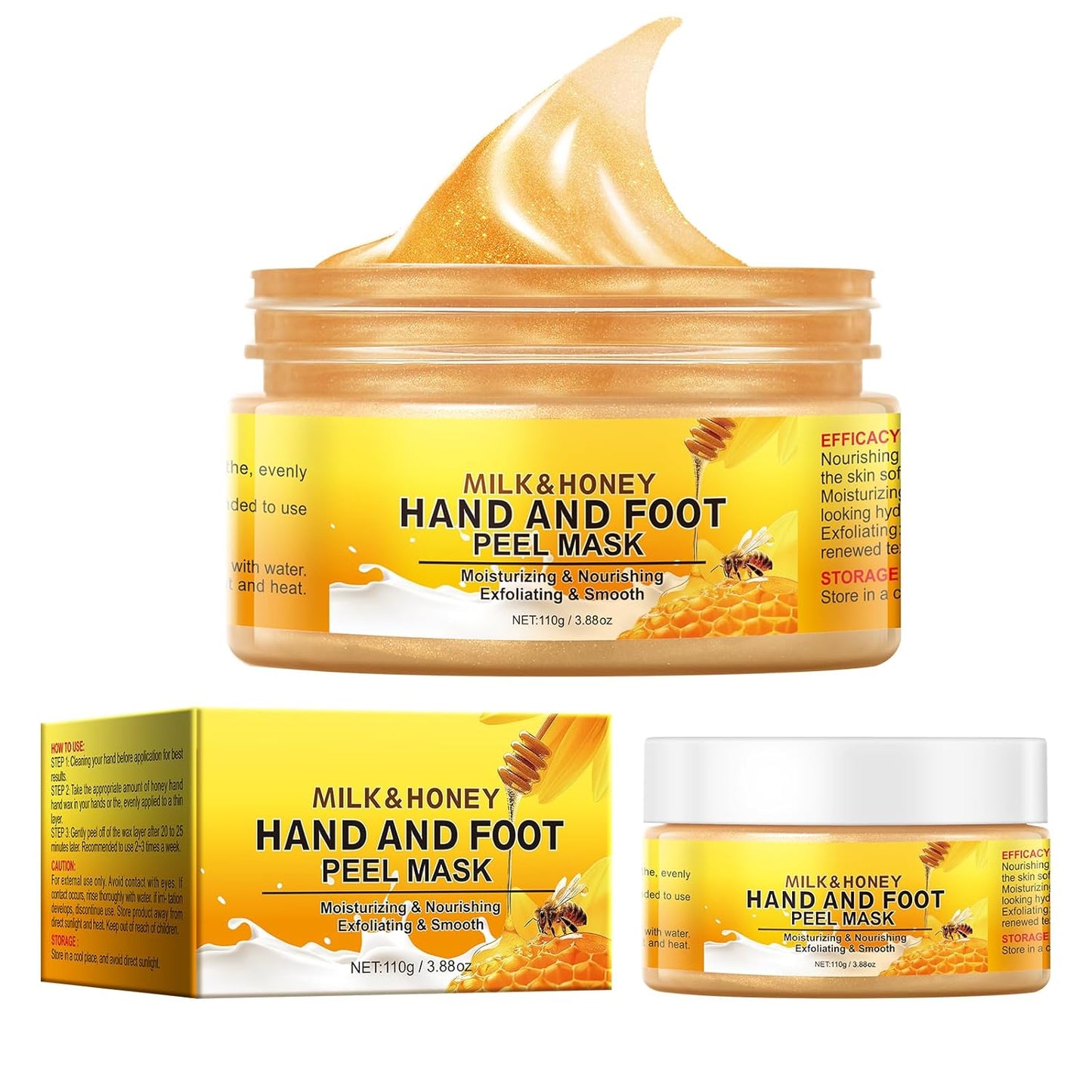 Milk Honey Peel Off Hand Wax for Women Moisturizing Hydrating Hand Masks Nourishing Exfoliating Hand Film Hands Care Soft 110g
