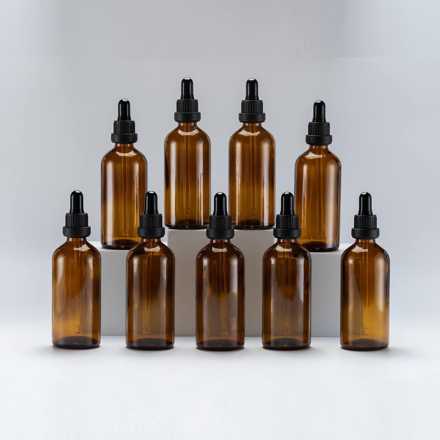 YIZHAO Amber Glass Dropper Bottle 4oz, Tincture Bottles with Glass Dropper, for Essential Oils, Aromatherapy, Cosmetic, Laboratory, Pharmacy, Liquids, Travel –9 Pcs