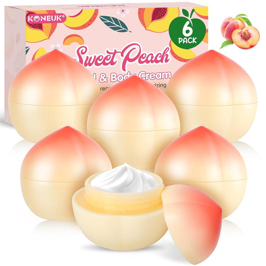 6 Pack Moisturizing Hand Cream Set, Small Gifts for Women, Bulk Hand Lotion for Dry Cracked Hands, Teacher Appreciation Gifts, Bridesmaid Gifts, Bridal Shower Gifts and Birthday Gifts, 1.06 Oz (Peach)