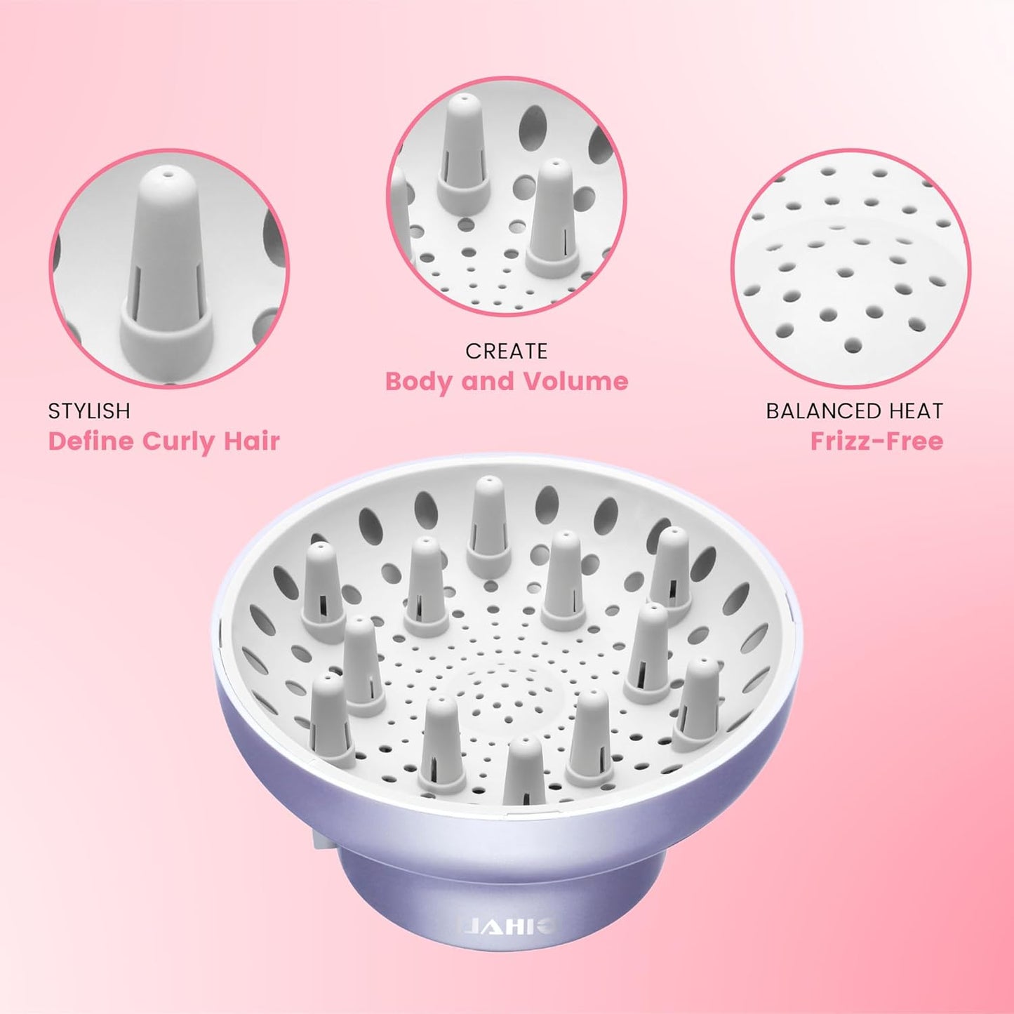 Universal Hair Diffuser “Super Sturdy” 1.7 Inch to 2.6 Inch for Natural Curly and Wavy Hair, Hair Dryer Attachment (Gold)