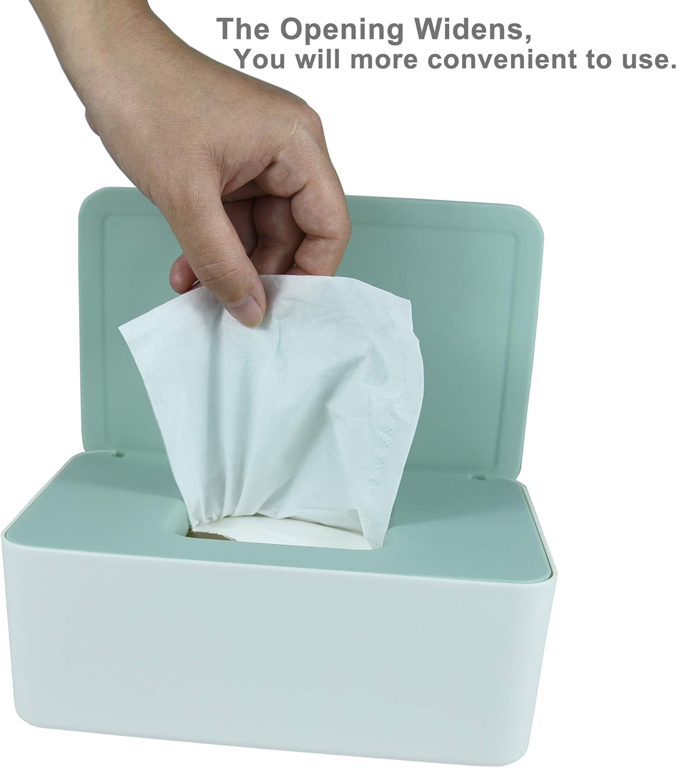 Diaper Wipes Dispenser, Tissue Storage Box Case, Wet Wipe Dispenser Holder with Lid for Home, Office, Cars (Green)