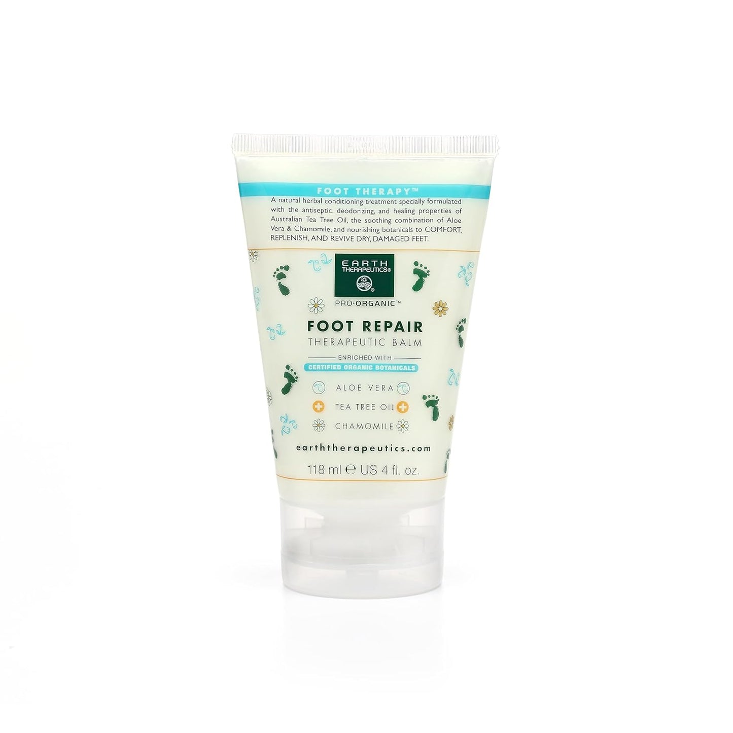 Earth Therapeutics Tea Tree Oil Foot Balm – Australian Tea Tree Oil with Aloe Vera & Chamomile – Hydrates, Softens & Conditions Dry Cracked Feet, Heel & Calluses – Soothe Irritated Skin ~ 4 Oz