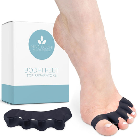 Mind Bodhi Toe Separators/Toe Spacers - For Men and Women - Correcting Bunions and Restoring Toes to Their Original Shape - Regular Size – Black