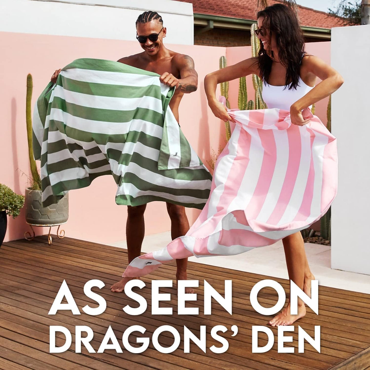 Dock & Bay Beach Towel - Quick Dry, Sand Free - Compact, Lightweight - 100% Recycled - Includes Bag - Cabana Light - Malibu Pink - Extra Large (200x90cm, 78x35)