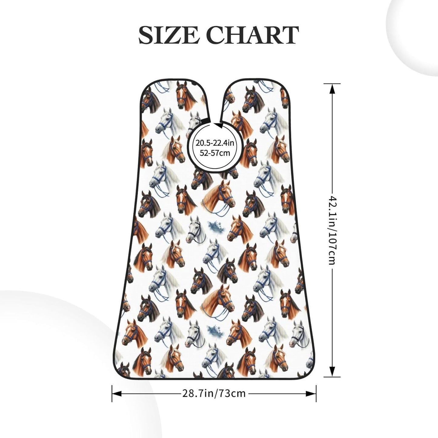 Beard Shaving Cape with Suction Cups, Animal Wild Horse Painting Shave Bib, Non-Stick Waterproof Hair Catcher, Grooming Bib for Men Husband