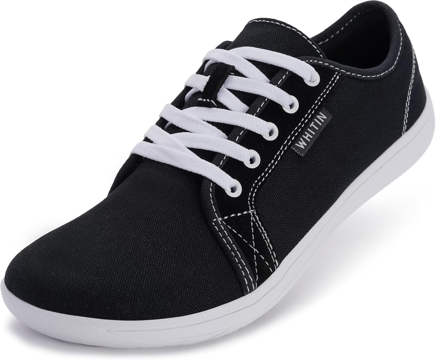 WHITIN Women's Canvas Barefoot Shoes | Wide Width Minimalist Sneakers | Classic Fit Low Top