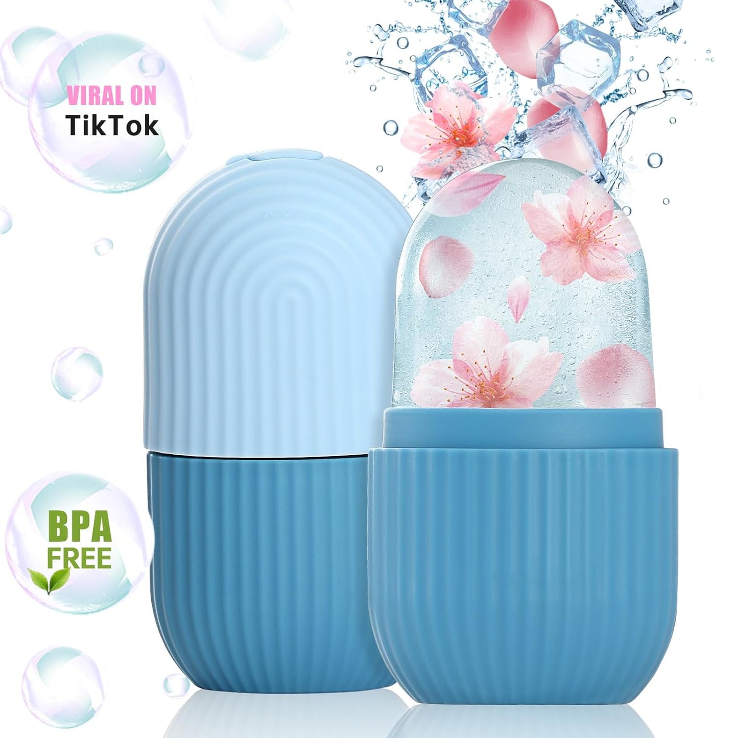 IMEASY Facial Ice Roller & Gua Sha Massager - Ice Cube Mold, Eye & Face Beauty Tool