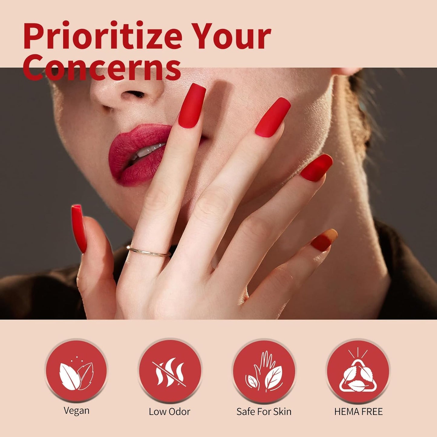 CANNI 6Pcs 9ml Gel Nail Polish Set- Pink Blue Red Deep Emerald Green Light Blue Gel Polish Kit Colors DIY at Home Salon Christmas New Year's Gifts for Girls