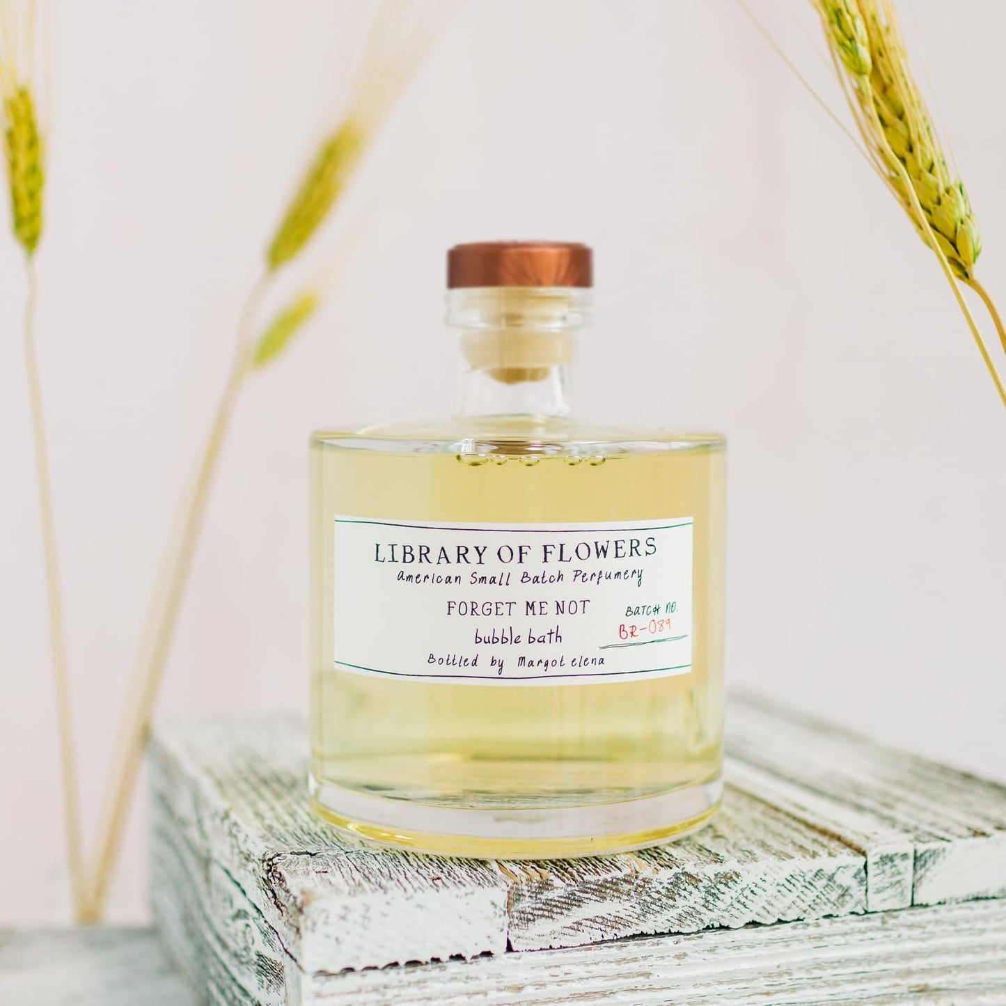 Library of Flowers Forget Me Not Bubble Bath, 17 fl. oz. - Osmanthus, Rice Powder & White Orchid – Relaxing & Gentle Bubble Bath Soap, Skin Hydrating & Deep Moisturizing, Avocado Oil & Green Tea