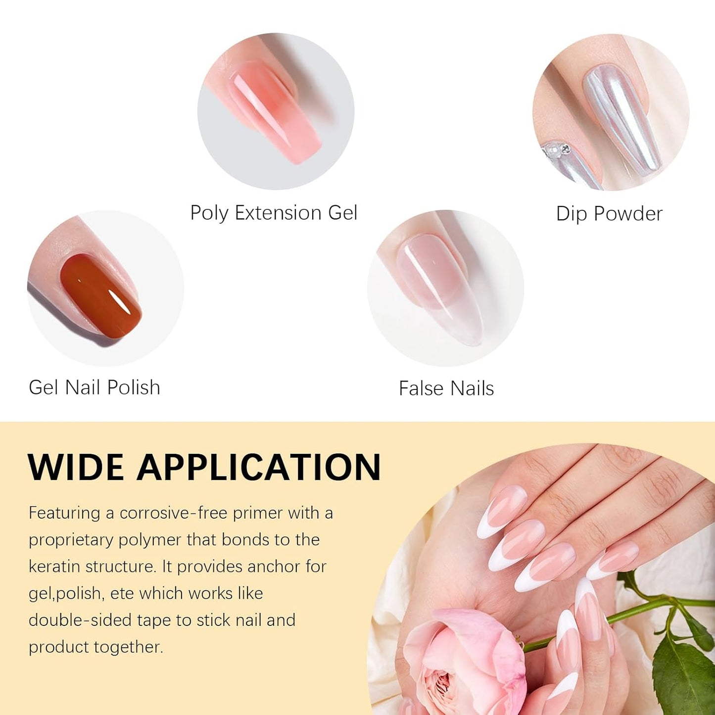 Nail Dehydrator and Primer Set, 15ML Acid-Free Natural Nail Dehydrator & Nail Primer Professional and Long-lasting for Nail Art Polish Acrylic Gel Extension Gel False Nails and Powders