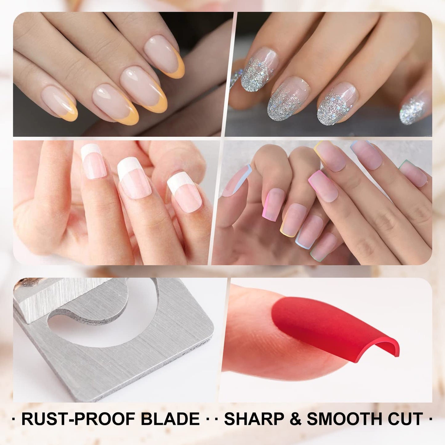 Hot Pink Acrylic Nail Clipper, Dial Clippers with Sizer, Adjustable Nail Tip Cutter with Length Measurement, Stainless Steel Acrylic Nail Tips Trimmer for Fake Nail Art Manicure Home DIY by GA&EN