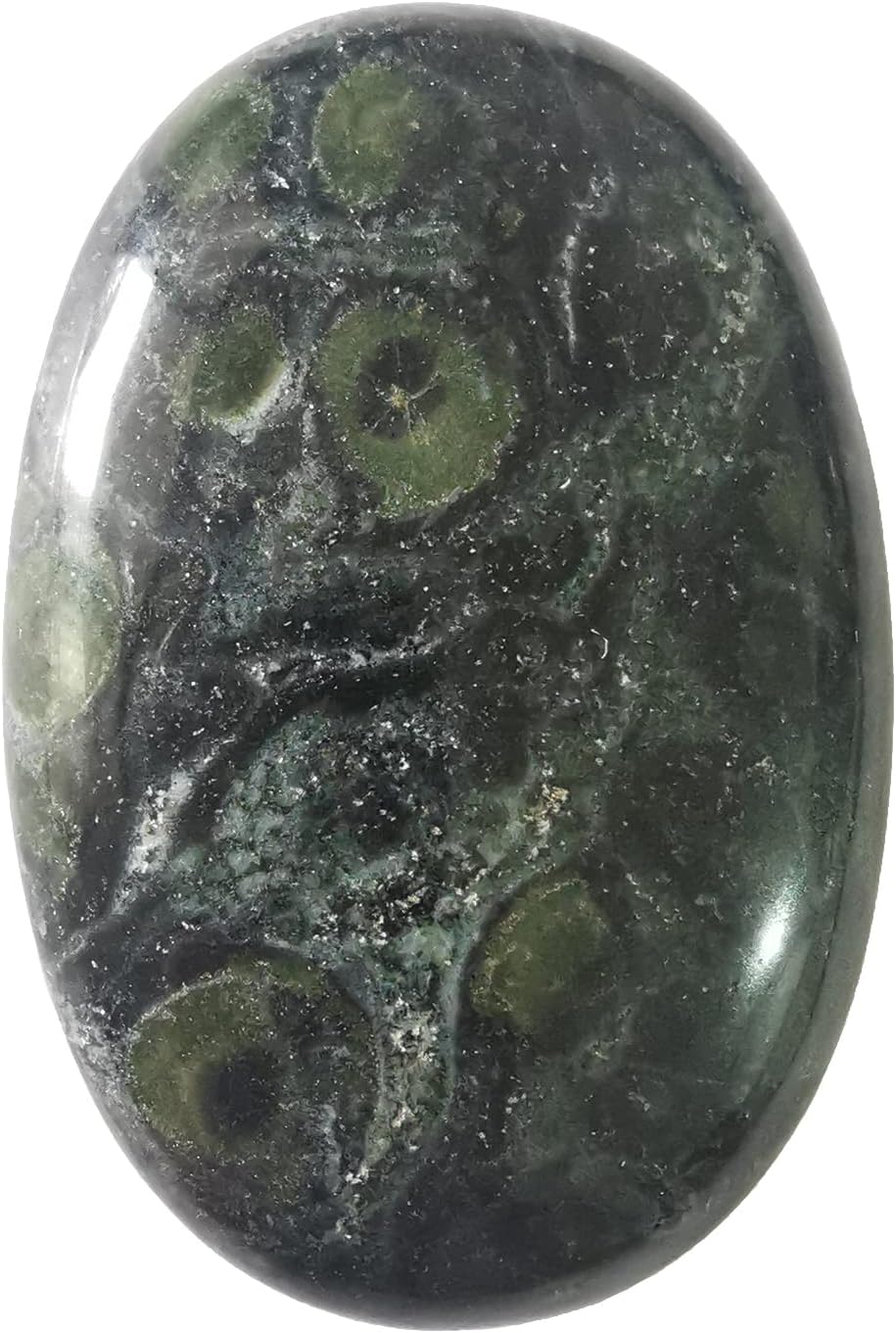 Natural Kambaba Jasper Oval Polished Worry Stones, Healing Crystal Indoor Fountain Stones Massage Energy Anxiety Relief Items