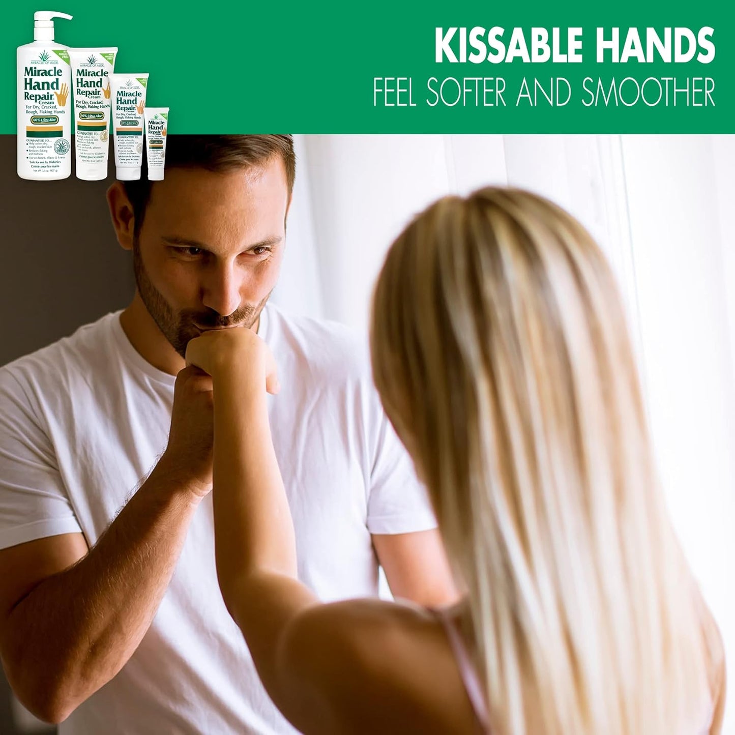 Miracle Hand Repair Cream for Dry Cracked Hands 32 oz Best Healing Hand Cream with 60% Aloe Vera - Non-Greasy Moisturizer for Working Hands - Fast Absorbing Lotion for Extremely Dry Skin