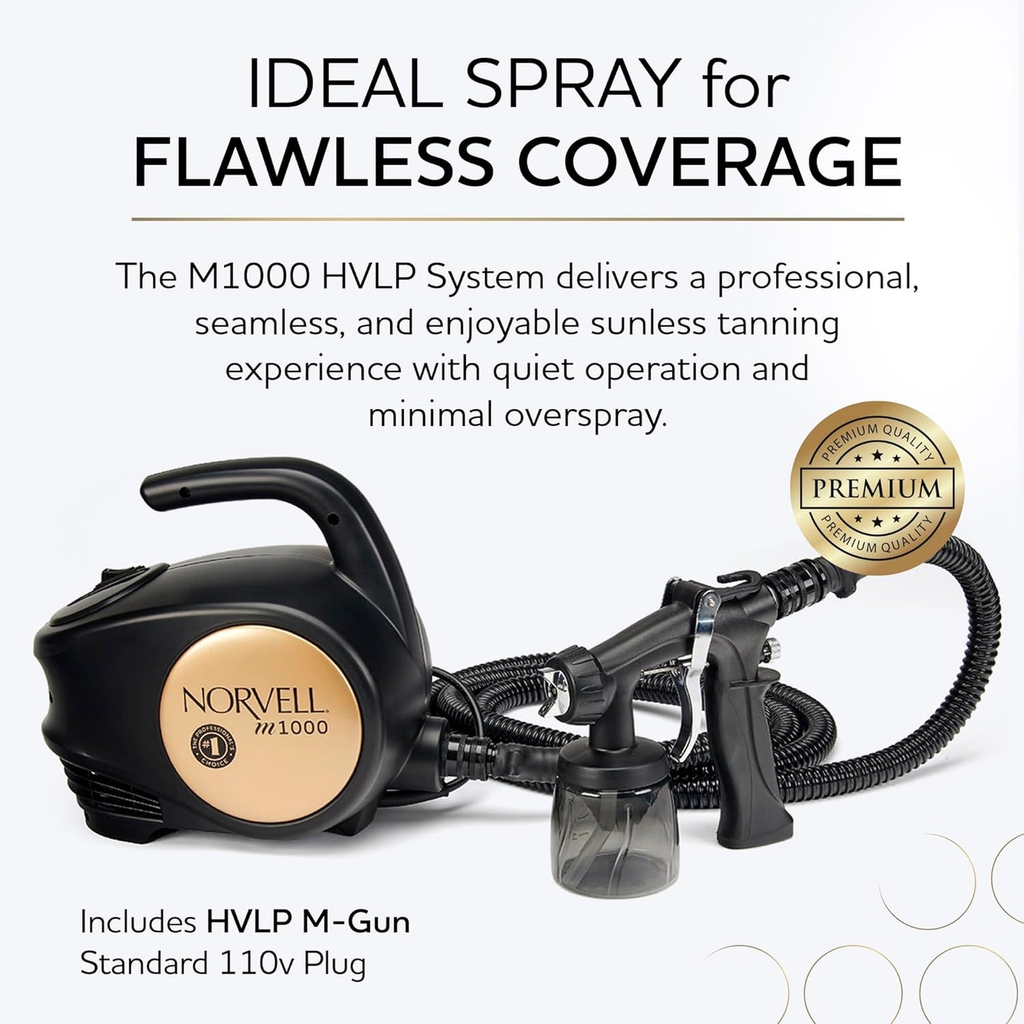 Norvell Spray Tan Machine Kit - Sunless M1000 Mobile HVLP Tanning Airbrush Machine with 8oz Tuscan Plus, Venetian & Dark Solutions – Professional Tanning System with Training Program