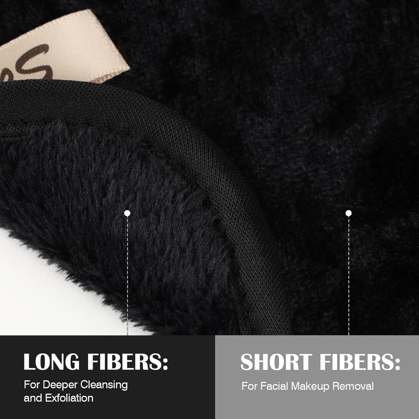 Orighty Makeup Remover Cloths 7-Day Set, Premium & Reusable Makeup Remover Pads, Erase Make-up With Just Water, Make-up Set For Eyes, Lips, Foundation and more, Ideal Choice For Women (Black)