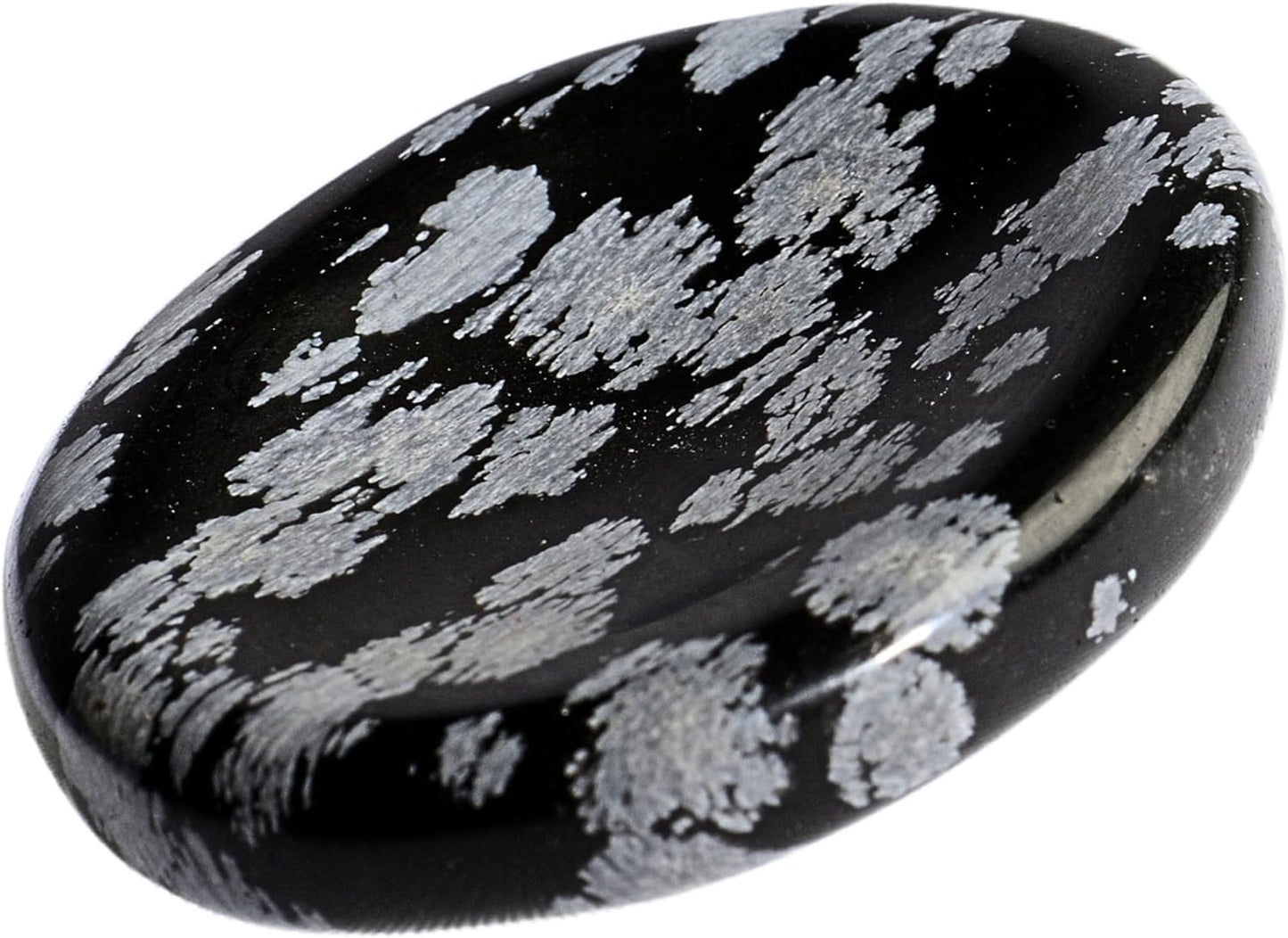 Snowflake Obsidian Worry Stones – Crystal Thumb Worry Stone for Anguish, Stress – Relaxing & Soothing Balance Stones for Meditation, Healing Stones & Crystals for Men, Women