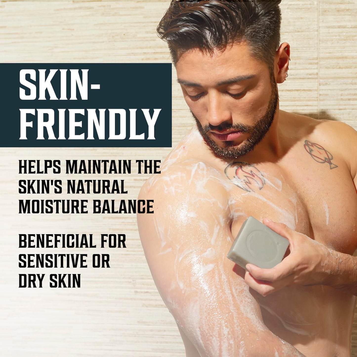 Viking Revolution Peppermint Natural Soap for Men - Eucalyptus Mens Soap Bar with Essential Oils Cold Pressed Bar Soap for Men - Nourishing Mens Bar Soap with Coconut Oil, Shea Oil, Almond Oil(2 Pack)