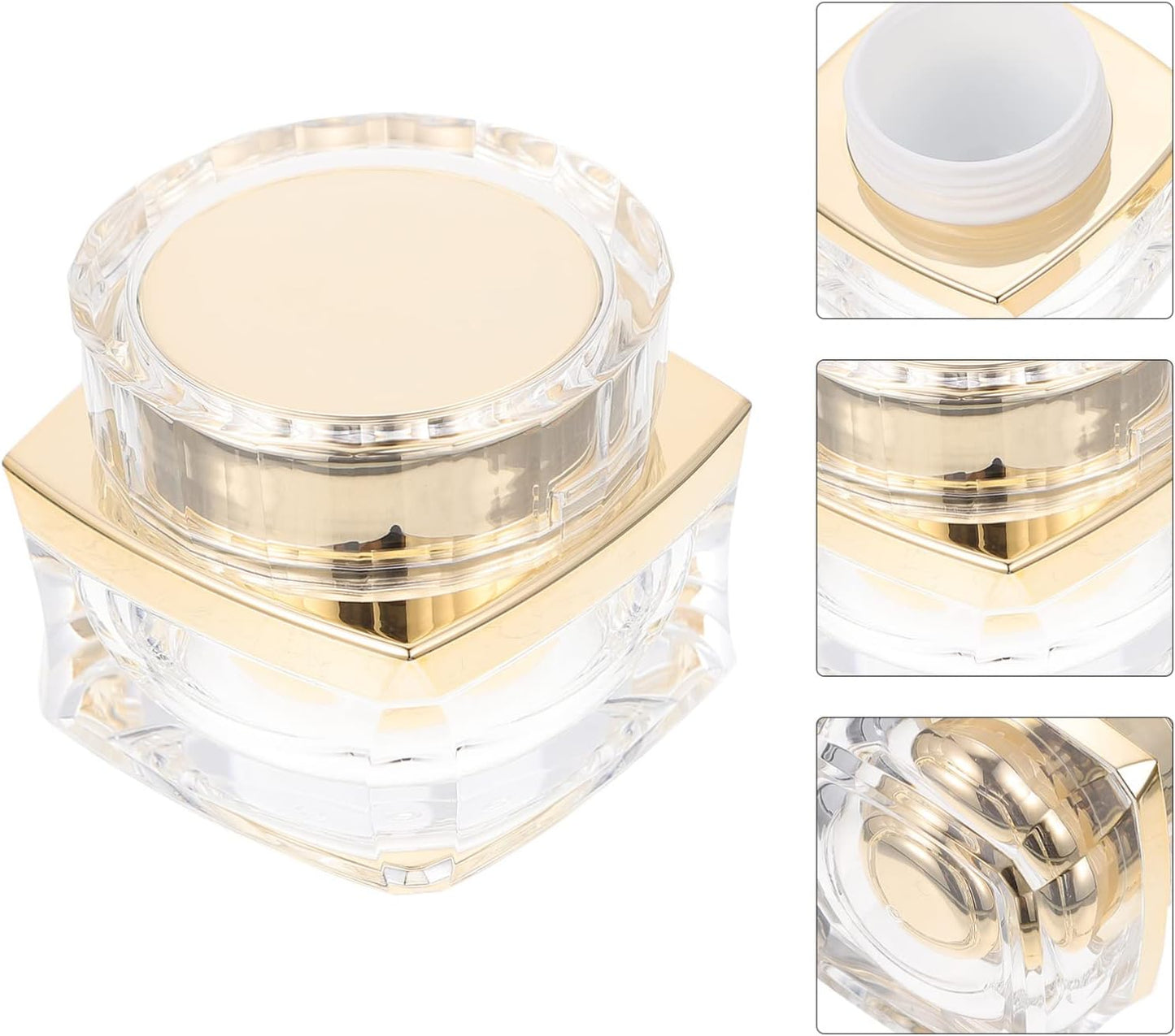 Beaupretty Terrarium Glass Containers Glass Containers Travel Lotion 1Pc Reusable Sample Bottle Lotion Cream Holder Small Storage Bottle Golden Travel Body Butter