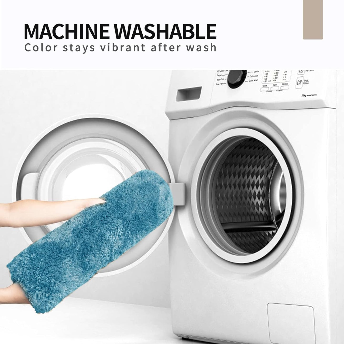 FIFU Bathroom Rugs 17" W x 24" L, Bath Mat for Bathroom, Bedroom, Laundry Room & Kitchen, Non-Slip Rubber Latex Backing, Extra Soft and Absorbent Microfiber Carpet, Machine Washable Rug, Sky Blue