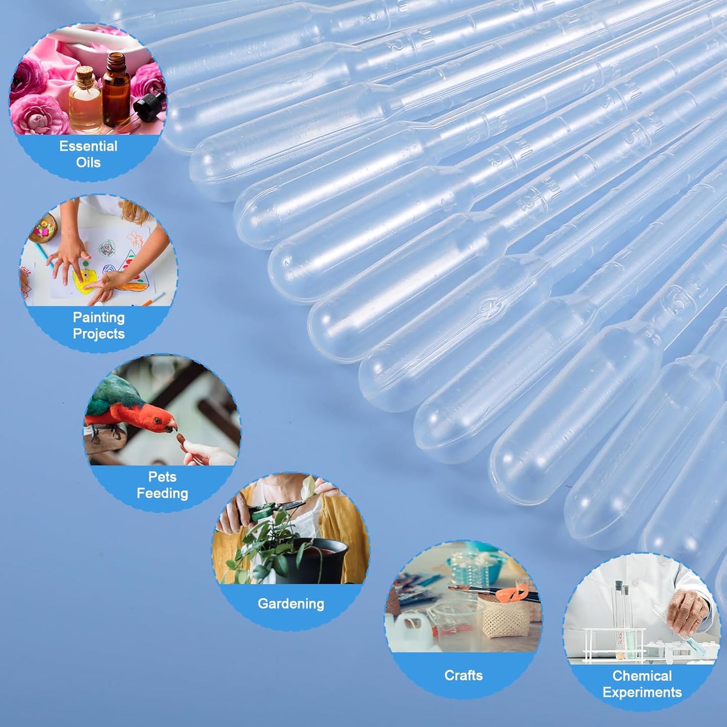 800Pcs Essential Oil Transfer Dropper Pipettes, 3ML Disposable Graduated Pipettes, Graduated Calibrated Lab Pipette for Scientific Experiment, Essential Oils, Make up Tool