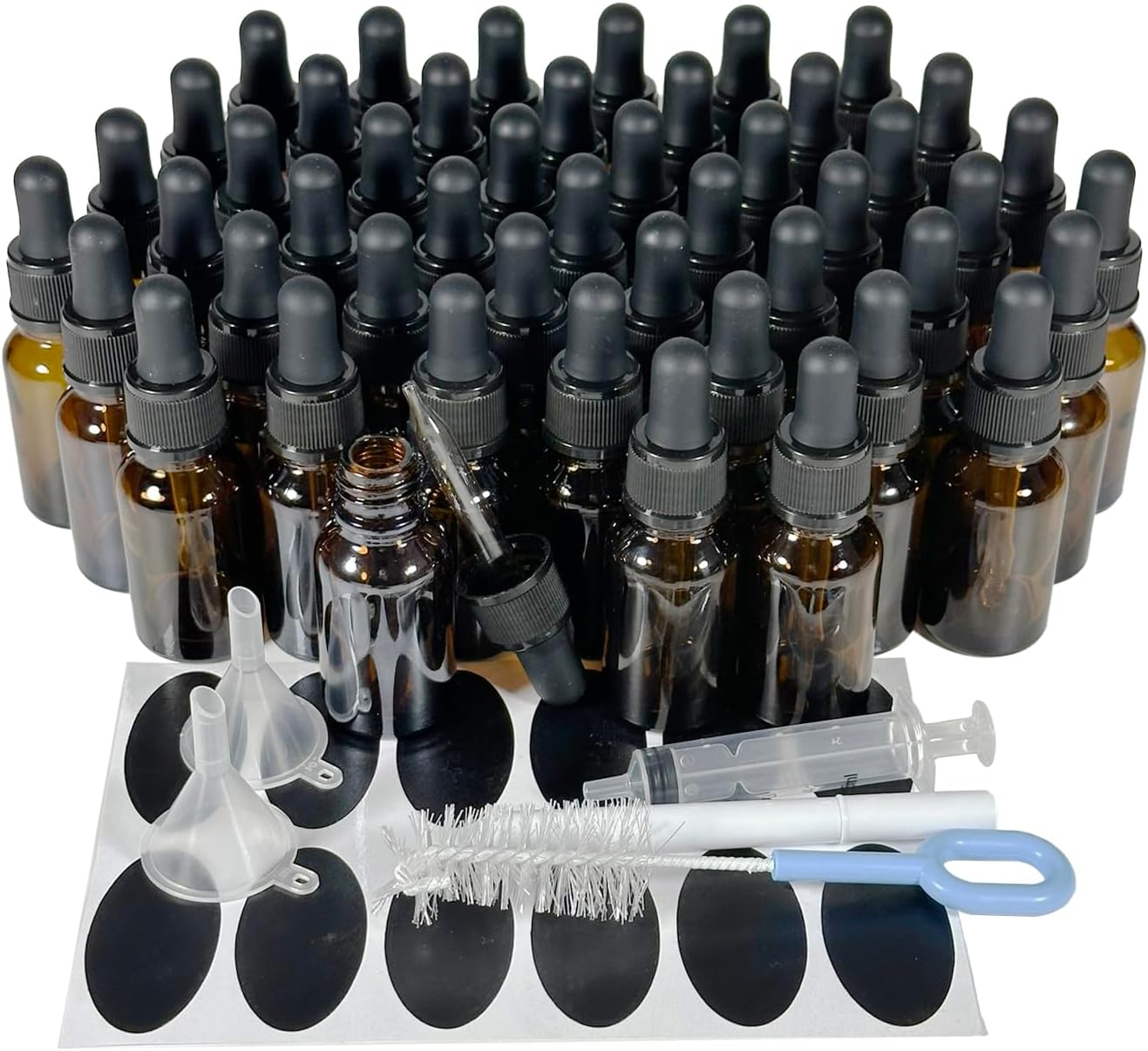 48Pack 15ml (1/2 oz) Glass Dropper Bottle. Essential Oil Bottle With Glass Eye Droppers. For Lab Bottles, Alcohol Bottles And Sterilize Water Bottles (Amber)