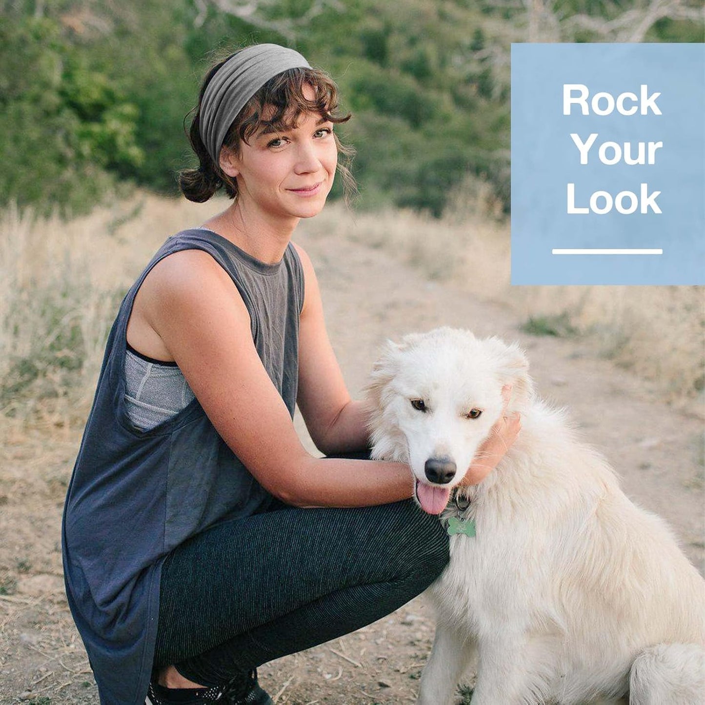 Wide Headbands for Women Knotted No Slip Head Bands Soft Turban Headband Hair Accessories Boho African Solid Color Head Wraps for Women Yoga Workout Pack of 6