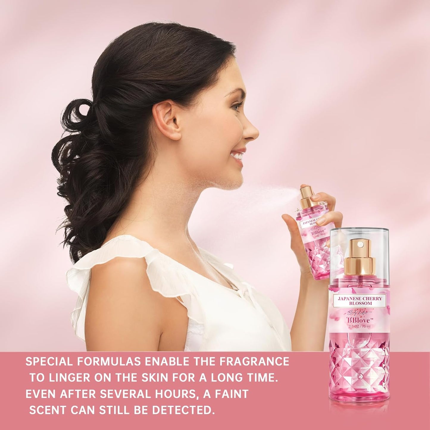 Japanese Cherry Blossom Bath and Body Gift Set - 2-Piece Travel Skincare Essentials (3oz Body Lotion + 2.5oz Fragrance Mist) Lightweight Hydrating Duo, Holiday Gift Set